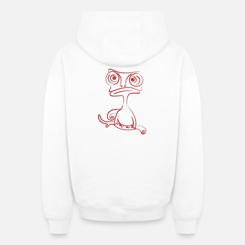 caméléon - Sweat à capuche unisexe zippé oversize épais SPREAD - blanc