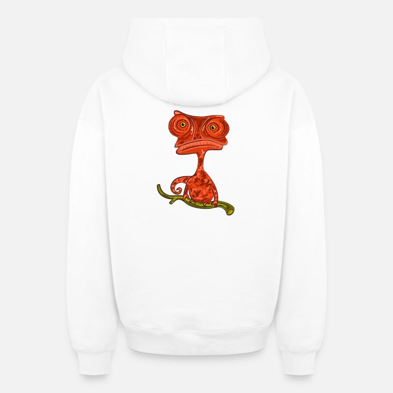 caméléon - Sweat à capuche unisexe zippé oversize épais SPREAD - blanc