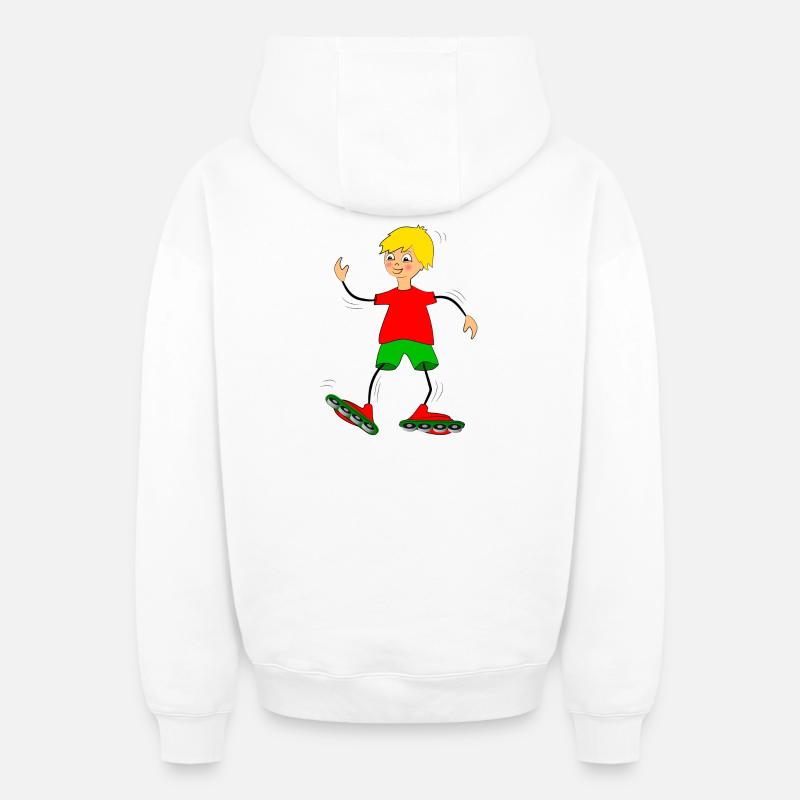 enfant - Sweat à capuche unisexe zippé oversize épais SPREAD - blanc