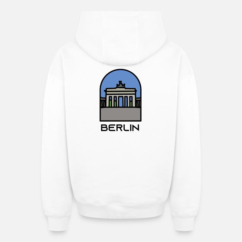 Berlin - Sweat à capuche unisexe zippé oversize épais SPREAD - blanc