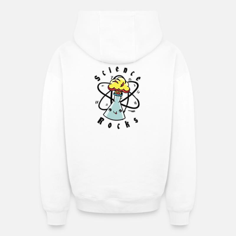 La science roche - Sweat à capuche unisexe zippé oversize épais SPREAD - blanc