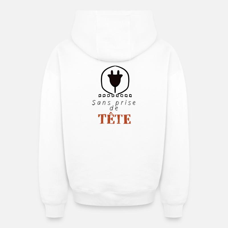 Sans prise de Tête - Sweat à capuche unisexe zippé oversize épais SPREAD - blanc