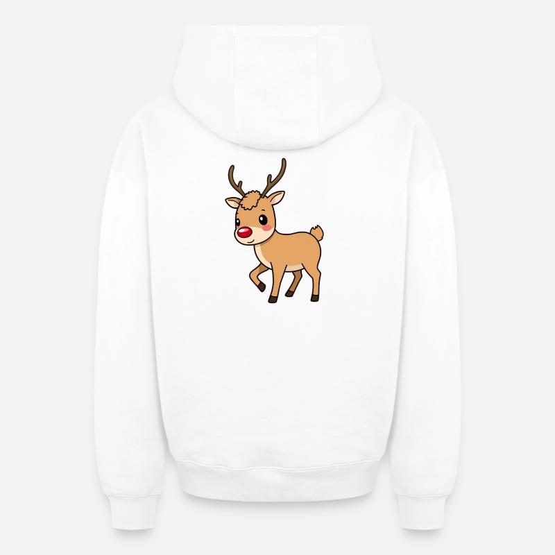 Renne - Sweat à capuche unisexe zippé oversize épais SPREAD - blanc