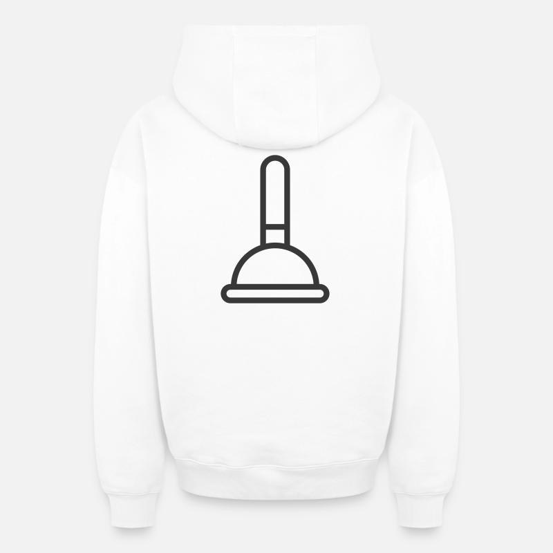 Icône du piston - Sweat à capuche unisexe zippé oversize épais SPREAD - blanc
