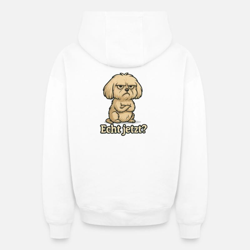 Vraiment? – Maltais agacé - Sweat à capuche unisexe zippé oversize épais SPREAD - blanc