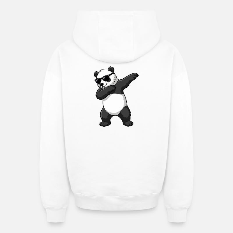 Dab Panda - Sweat à capuche unisexe zippé oversize épais SPREAD - blanc