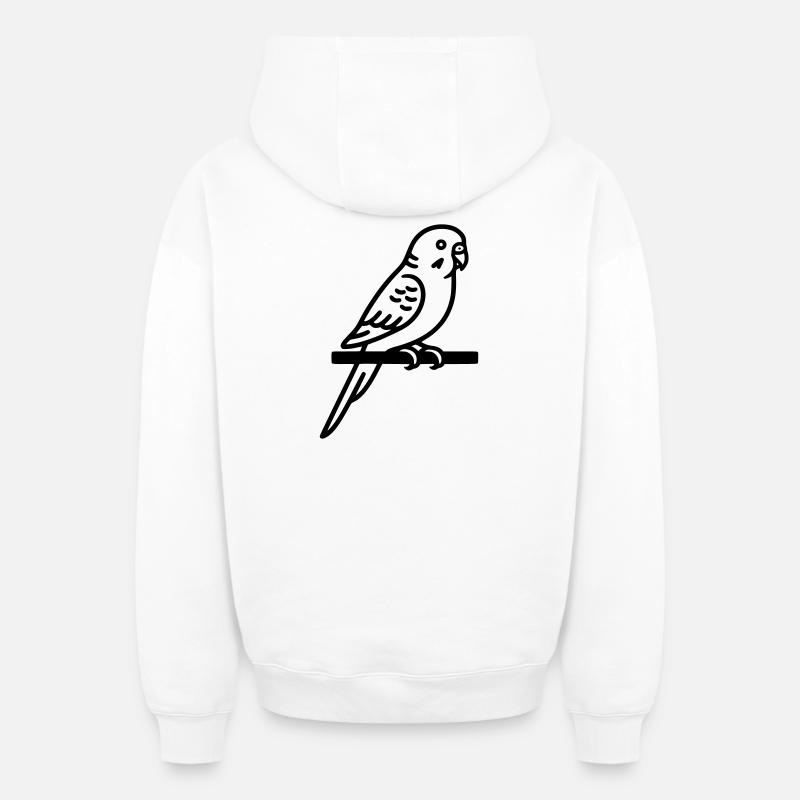 Perruche Animal de compagnie - Sweat à capuche unisexe zippé oversize épais SPREAD - blanc