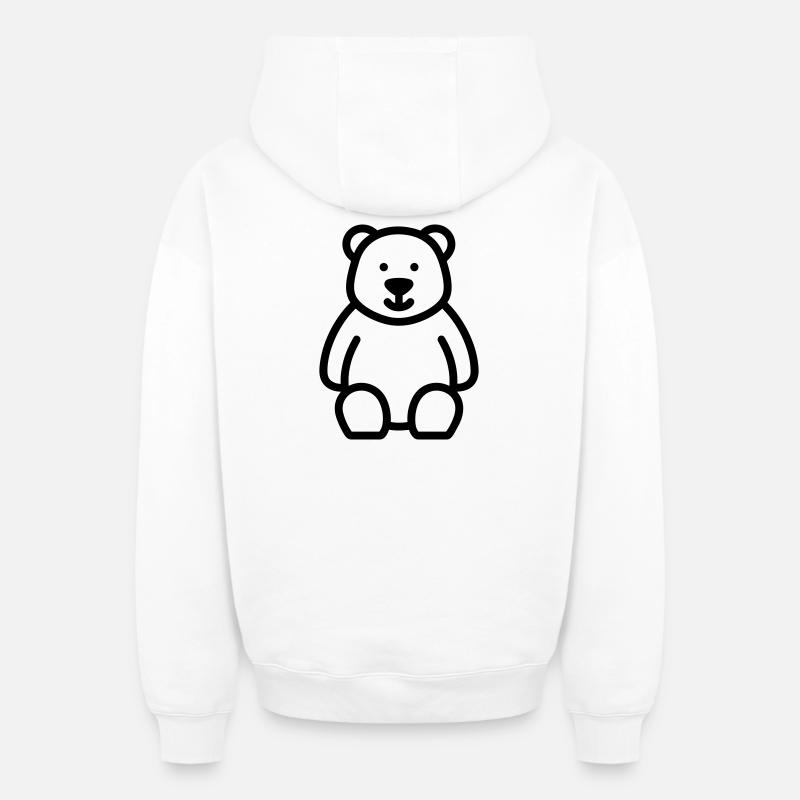 ours - Sweat à capuche unisexe zippé oversize épais SPREAD - blanc
