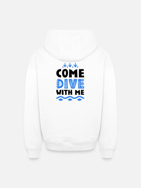 Funny sayings for divers - Oversized Heavyweight Unisex Zip Hoodie - white