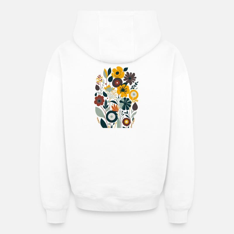 Bouquet - Sweat à capuche unisexe zippé oversize épais SPREAD - blanc