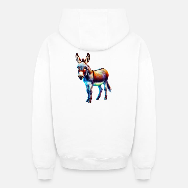 Mule âne - Sweat à capuche unisexe zippé oversize épais SPREAD - blanc