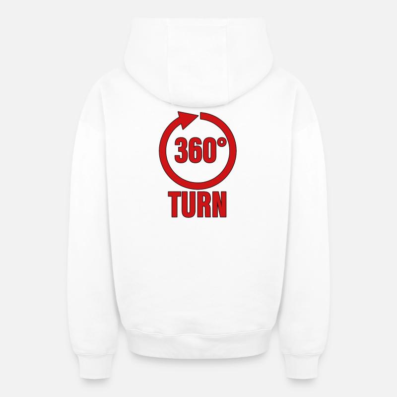 Virage à 360 degrés - Sweat à capuche unisexe zippé oversize épais SPREAD - blanc