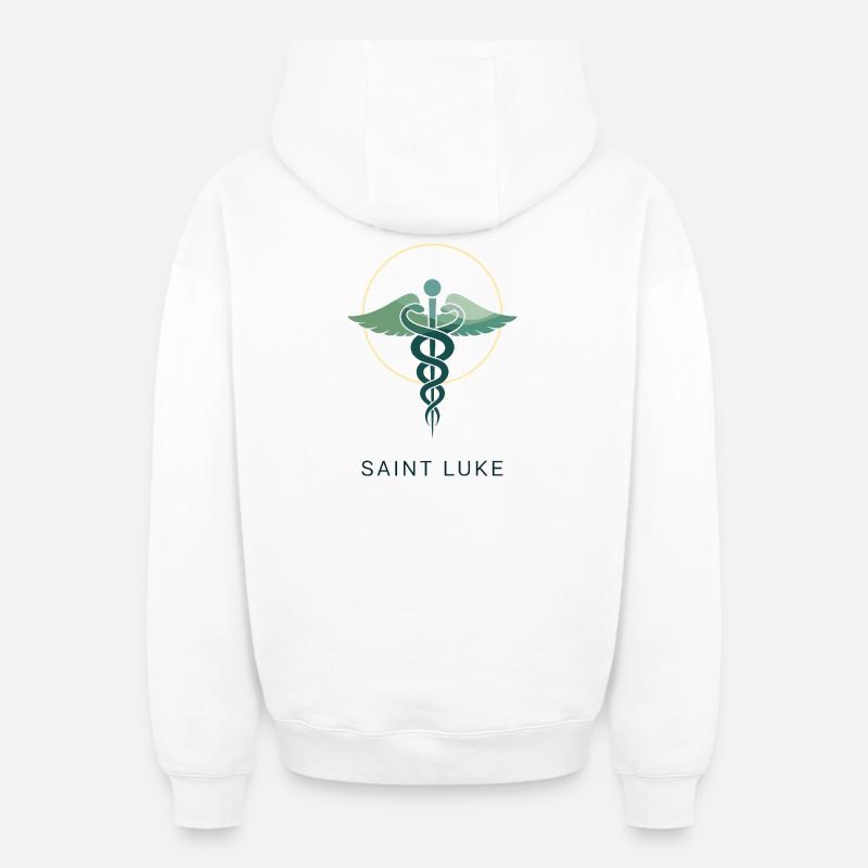 Saint Luc : Assistance médicale - Sweat à capuche unisexe zippé oversize épais SPREAD - blanc
