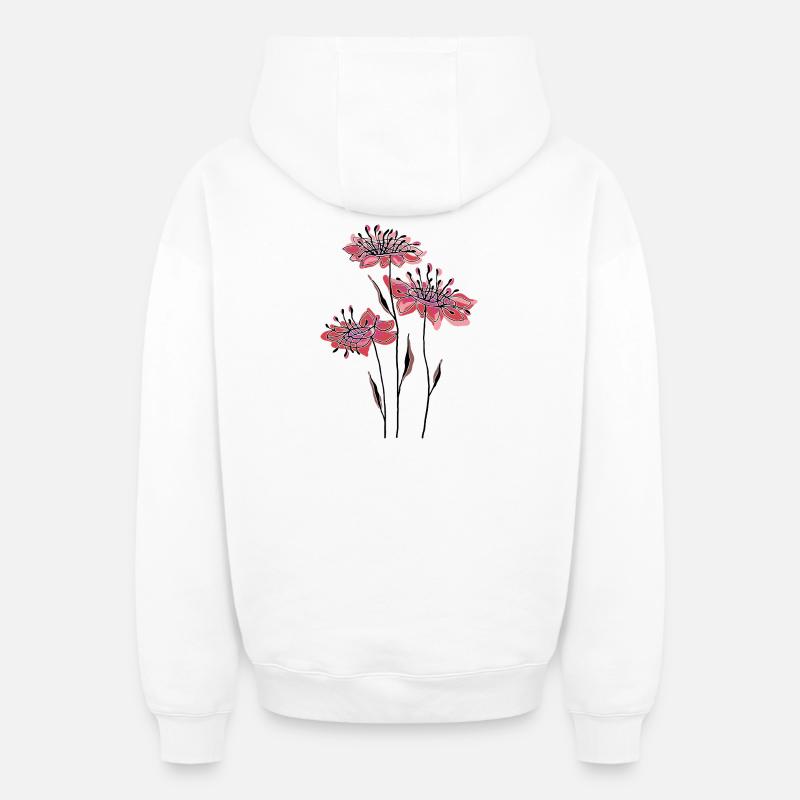 Blumen - Sweat à capuche unisexe zippé oversize épais SPREAD - blanc