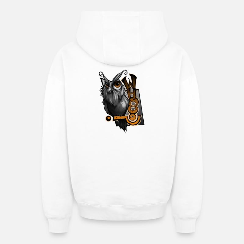 Ouah - Sweat à capuche unisexe zippé oversize épais SPREAD - blanc