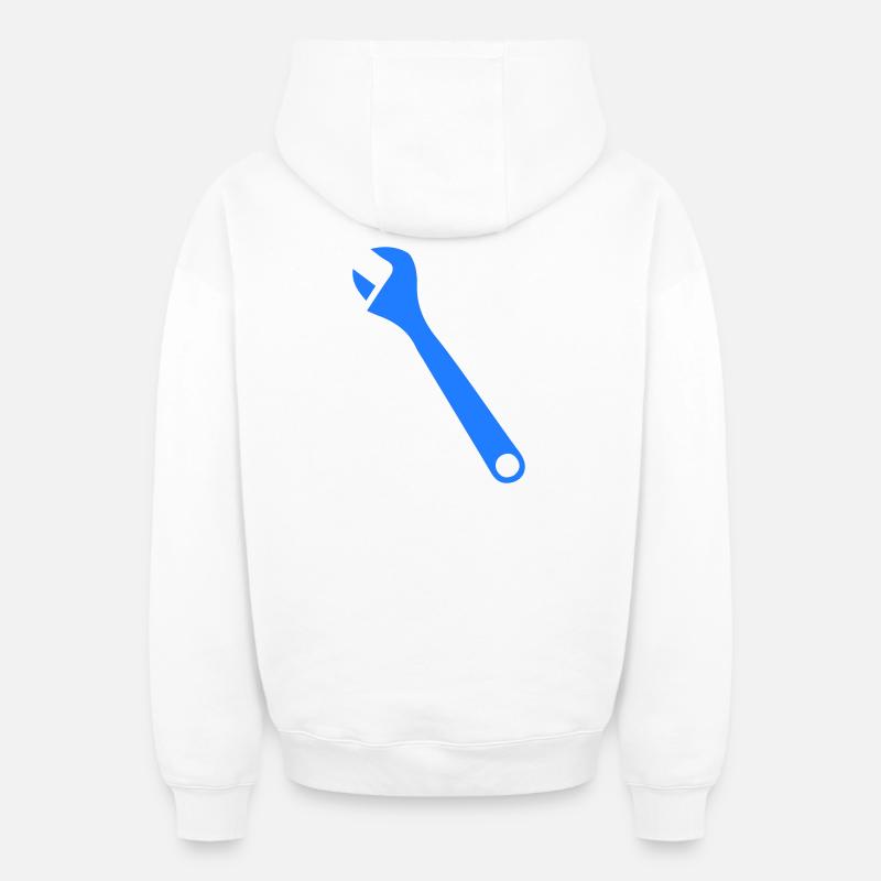 clé - Sweat à capuche unisexe zippé oversize épais SPREAD - blanc