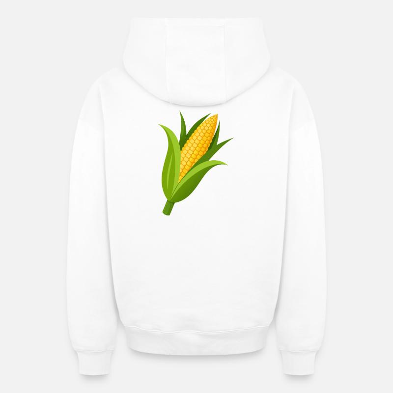Tige de maïs - Sweat à capuche unisexe zippé oversize épais SPREAD - blanc