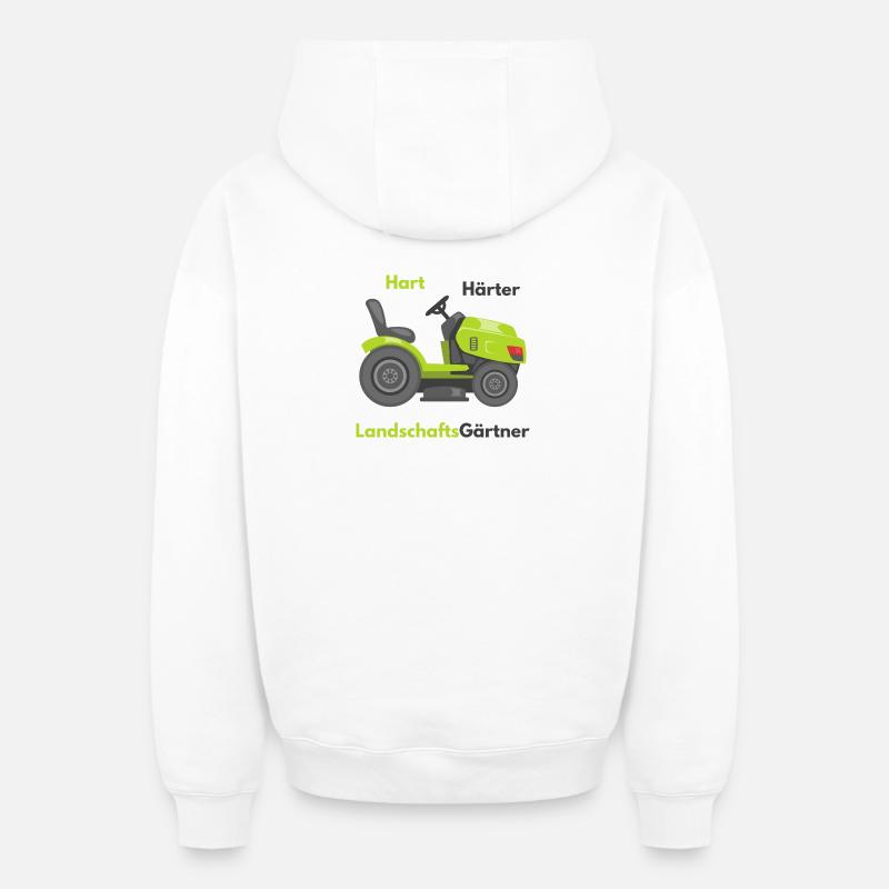 Hart Härter Paysagiste - Sweat à capuche unisexe zippé oversize épais SPREAD - blanc