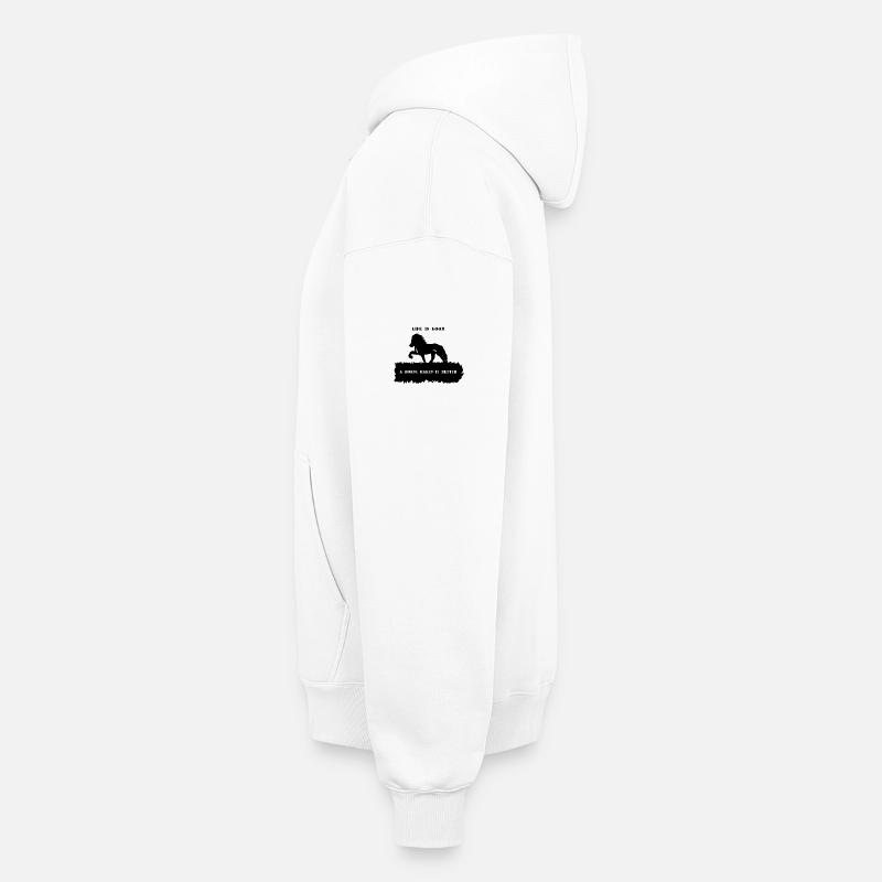 Proverbe 2 avec cheval 1 noir Sweat à capuche unisexe zippé oversize épais SPREAD