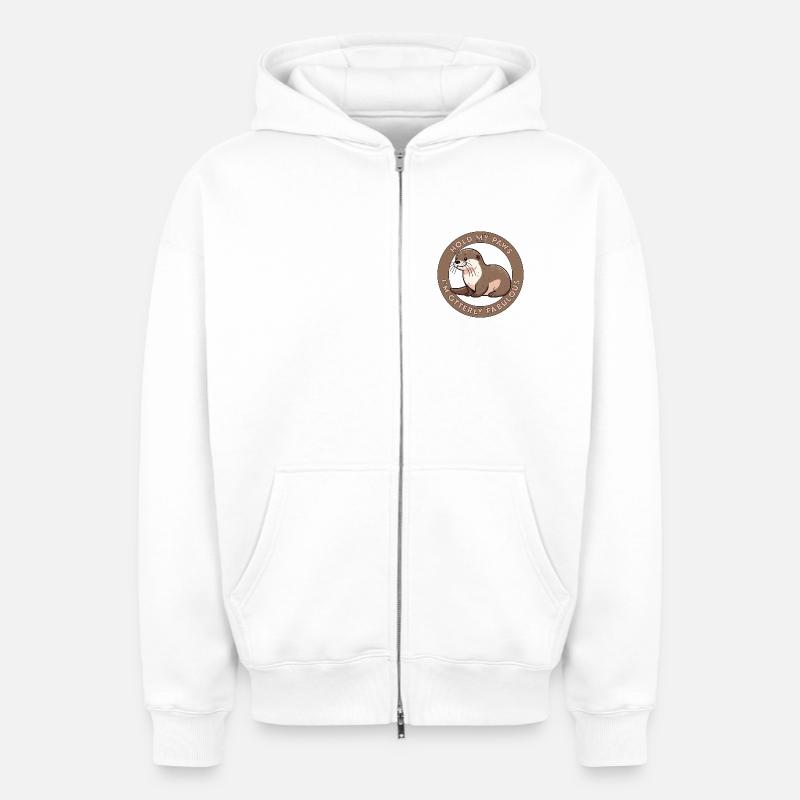 Loutre fabuleuse - Sweat à capuche unisexe zippé oversize épais SPREAD - blanc