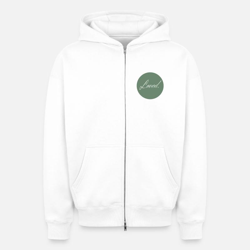 Aimé - Sweat à capuche unisexe zippé oversize épais SPREAD - blanc