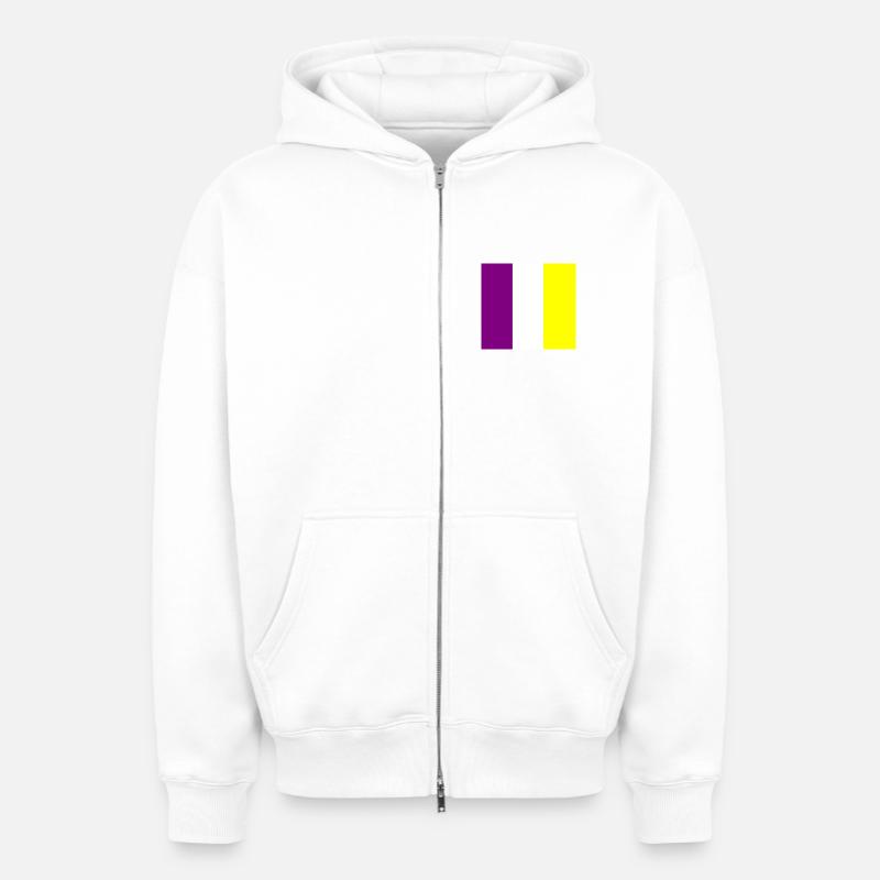 DUCASSE ATH ath - Sweat à capuche unisexe zippé oversize épais SPREAD - blanc