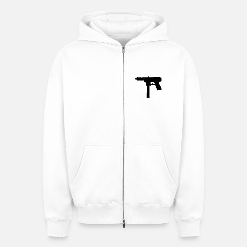 Die TEC-9 - Oversized Heavyweight Unisex Zip Hoodie - Weiß