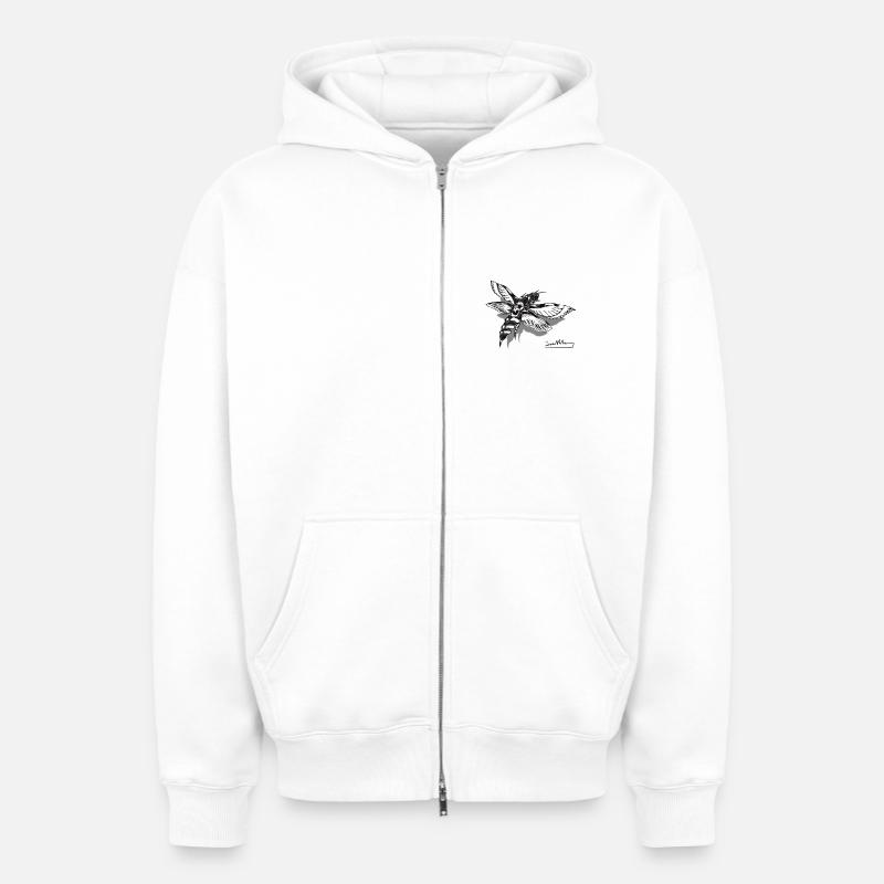 Mite - Sweat à capuche unisexe zippé oversize épais SPREAD - blanc