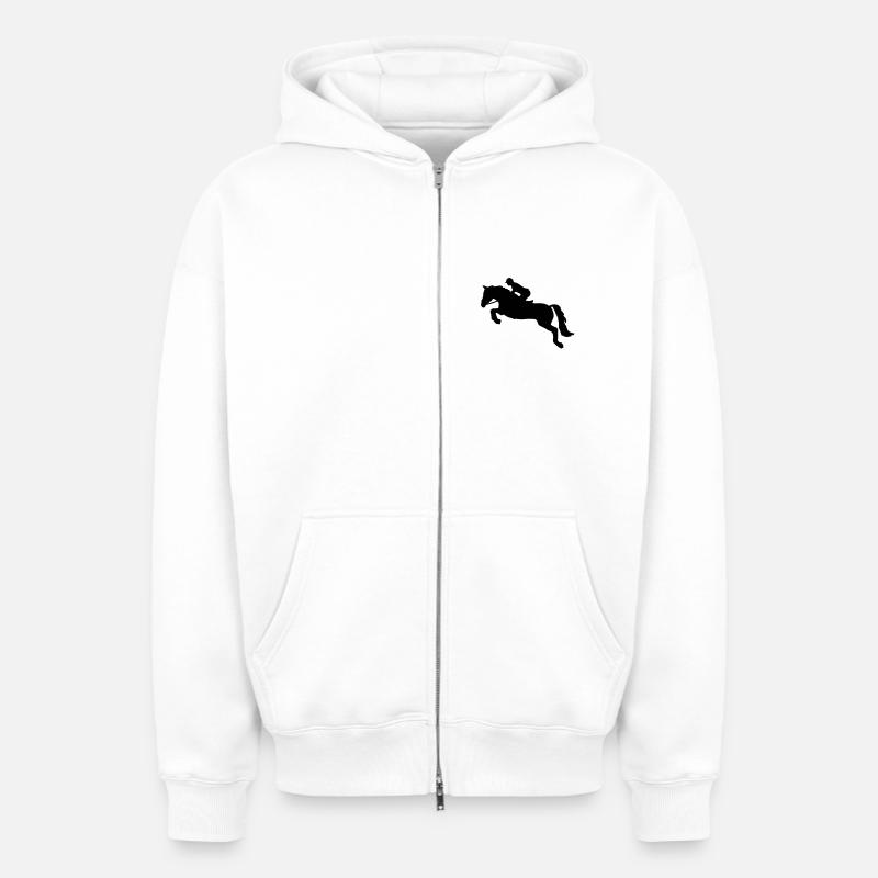 Leap-jour - Sweat à capuche unisexe zippé oversize épais SPREAD - blanc