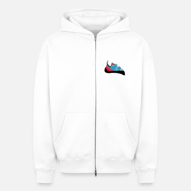 Chaussure de bloc - Sweat à capuche unisexe zippé oversize épais SPREAD - blanc