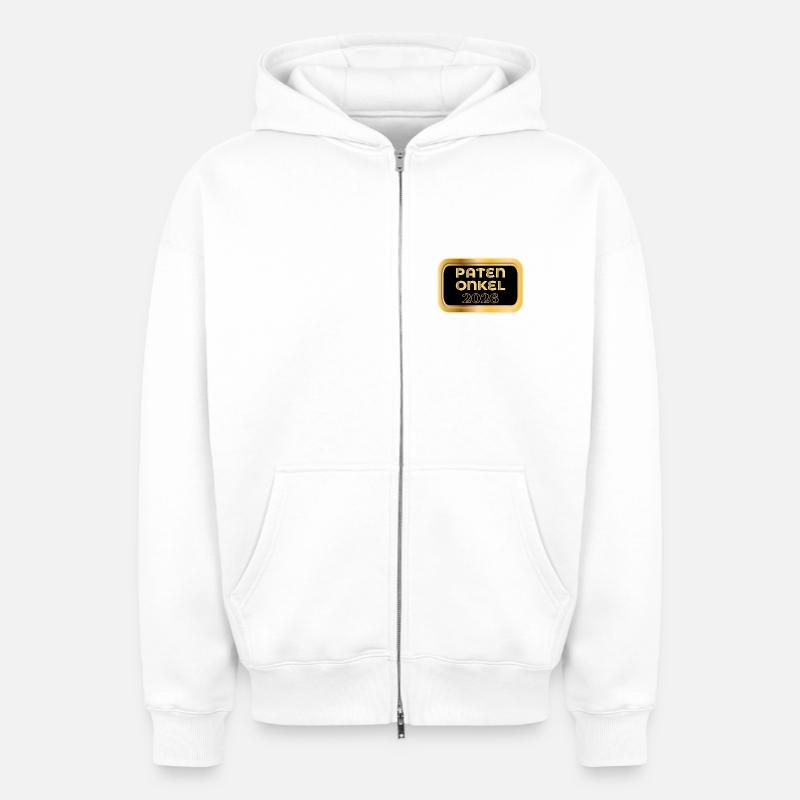 PARRAIN 2026 FOI CHRÉTIENNE - Sweat à capuche unisexe zippé oversize épais SPREAD - blanc