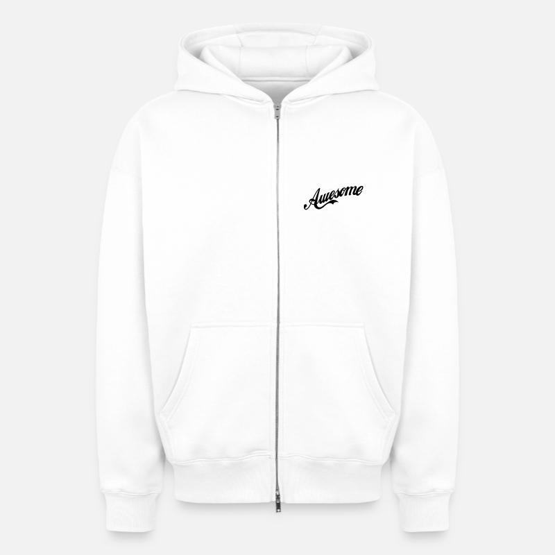 fantastique - Sweat à capuche unisexe zippé oversize épais SPREAD - blanc