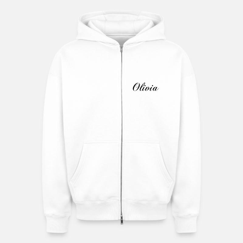 Olivia - Sweat à capuche unisexe zippé oversize épais SPREAD - blanc