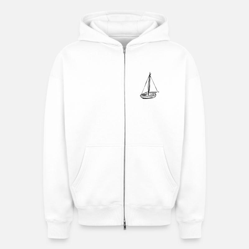 Boot - Oversized Heavyweight Unisex Zip Hoodie - Weiß