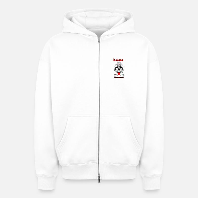 Crâne mystérieux avec triangle - Sweat à capuche unisexe zippé oversize épais SPREAD - blanc