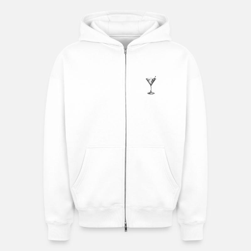 Martini - Sweat à capuche unisexe zippé oversize épais SPREAD - blanc