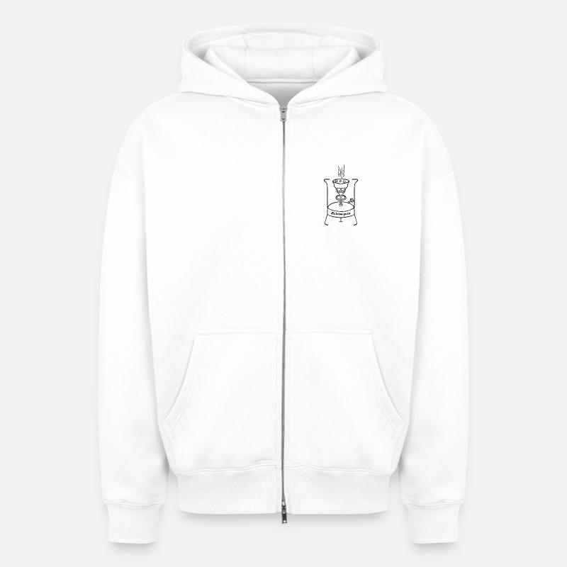 Babour - Sweat à capuche unisexe zippé oversize épais SPREAD - blanc