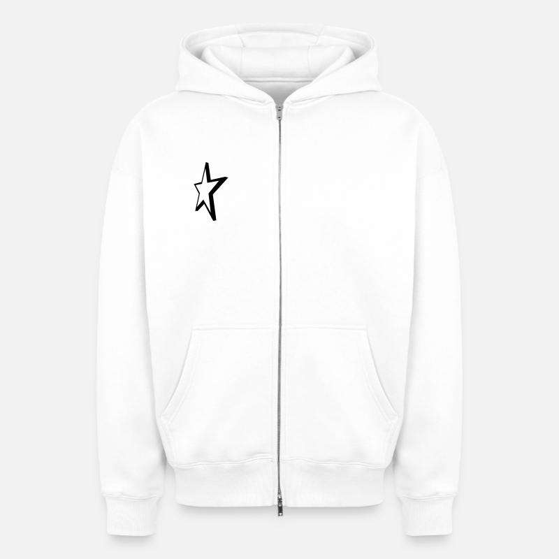 étoile - Sweat à capuche unisexe zippé oversize épais SPREAD - blanc