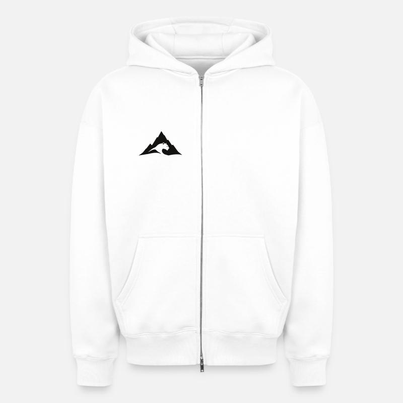 Panthère - Sweat à capuche unisexe zippé oversize épais SPREAD - blanc