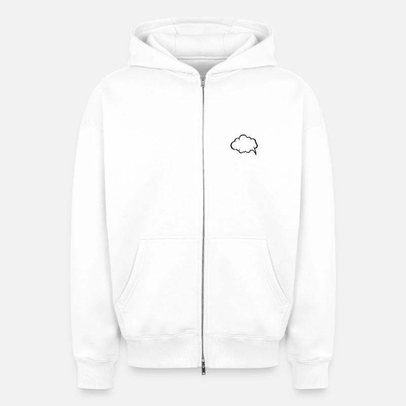 Bulle - Sweat à capuche unisexe zippé oversize épais SPREAD - blanc
