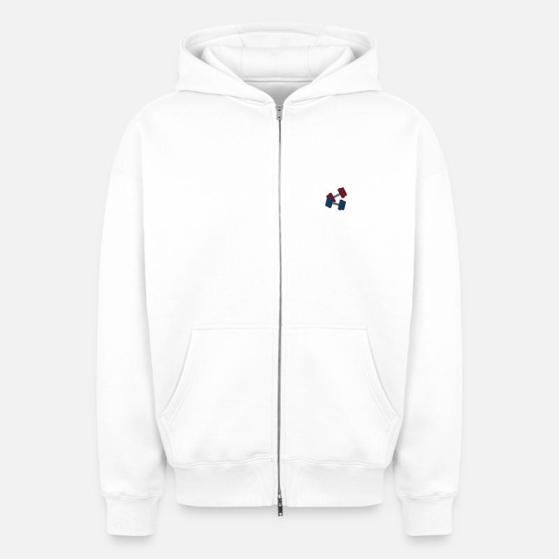 Cloches muettes - Sweat à capuche unisexe zippé oversize épais SPREAD - blanc