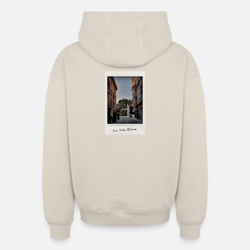 Vie Elche - Sweat à capuche unisexe zippé oversize épais SPREAD - beige