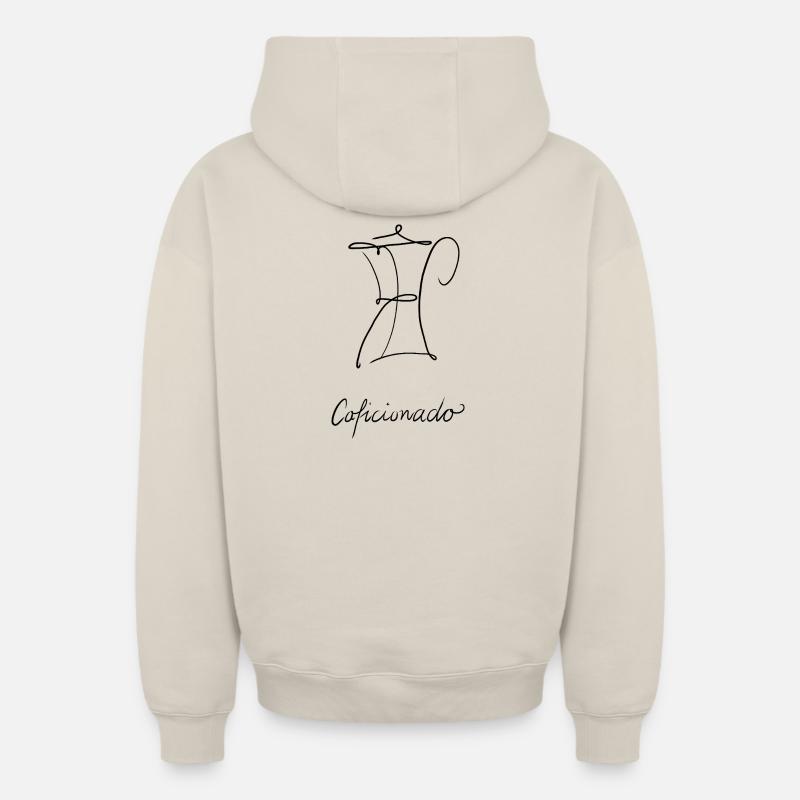 Caficionado - Cafetière - Sweat à capuche unisexe zippé oversize épais SPREAD - beige