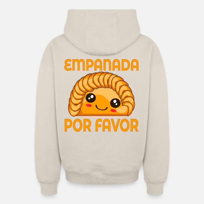 RAVIOLIS EMPANADA - Sweat à capuche unisexe zippé oversize épais SPREAD - beige