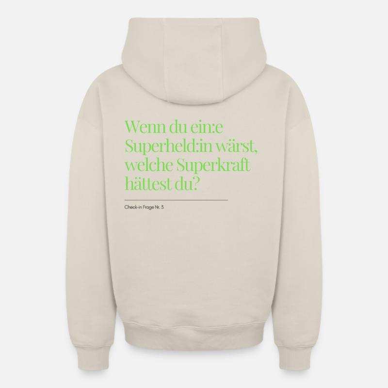 Question n° 3 sur l’enregistrement - Sweat à capuche unisexe zippé oversize épais SPREAD - beige