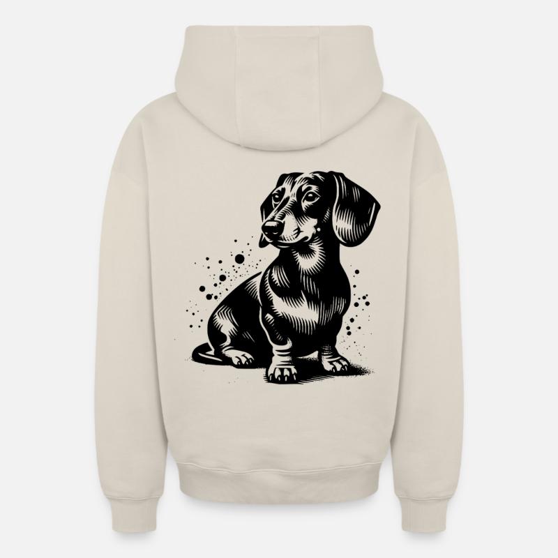 Teckel - Sweat à capuche unisexe zippé oversize épais SPREAD - beige