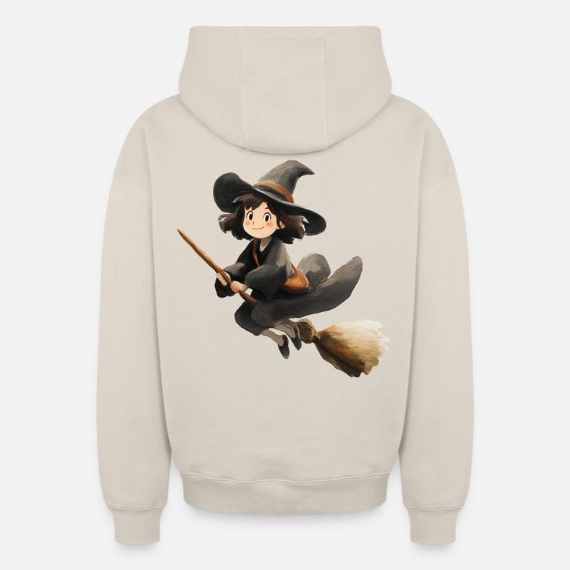 Sorcière - Sweat à capuche unisexe zippé oversize épais SPREAD - beige