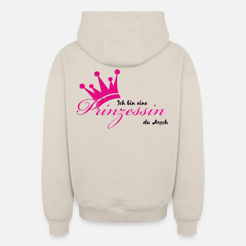 Je suis une princesse - Sweat à capuche unisexe zippé oversize épais SPREAD - beige