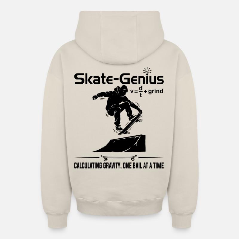 Génie du skate à Grind - Sweat à capuche unisexe zippé oversize épais SPREAD - beige
