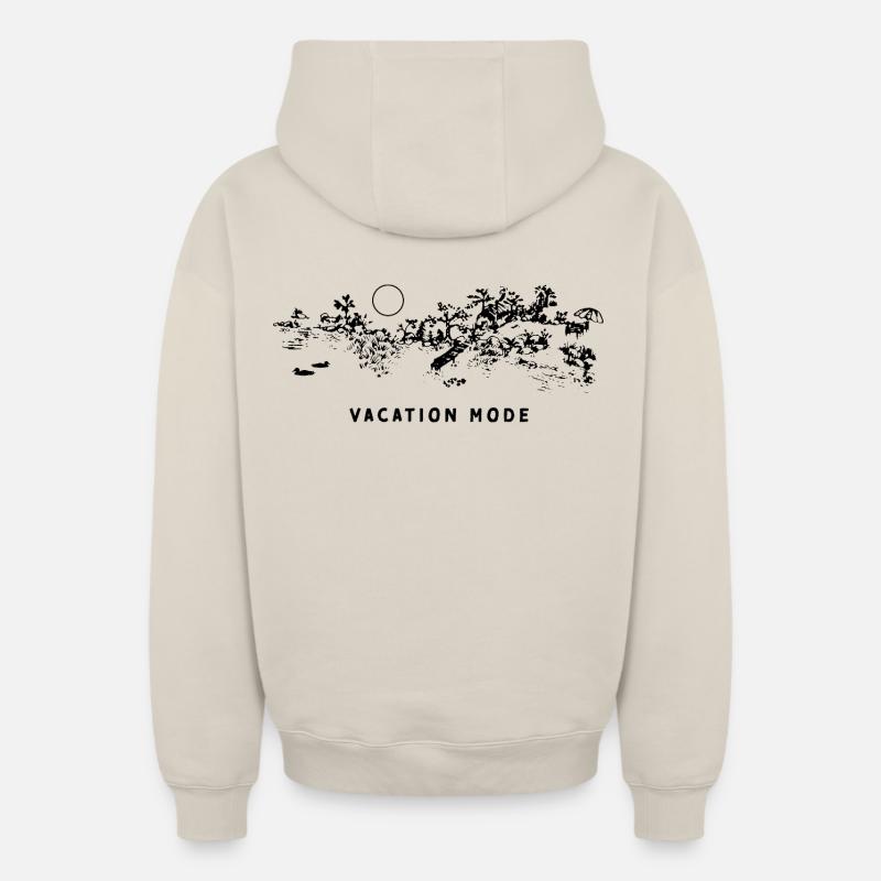 MODE VACANCES - Sweat à capuche unisexe zippé oversize épais SPREAD - beige